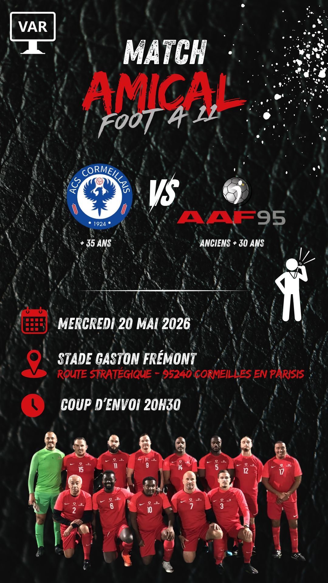 Affiche — Foot à 11 contre les +35 ans de Cormeilles-en-Parisis