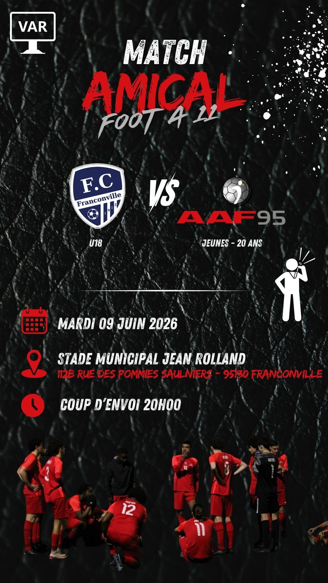 Affiche — Foot à 11 contre les U18 de Franconville FC