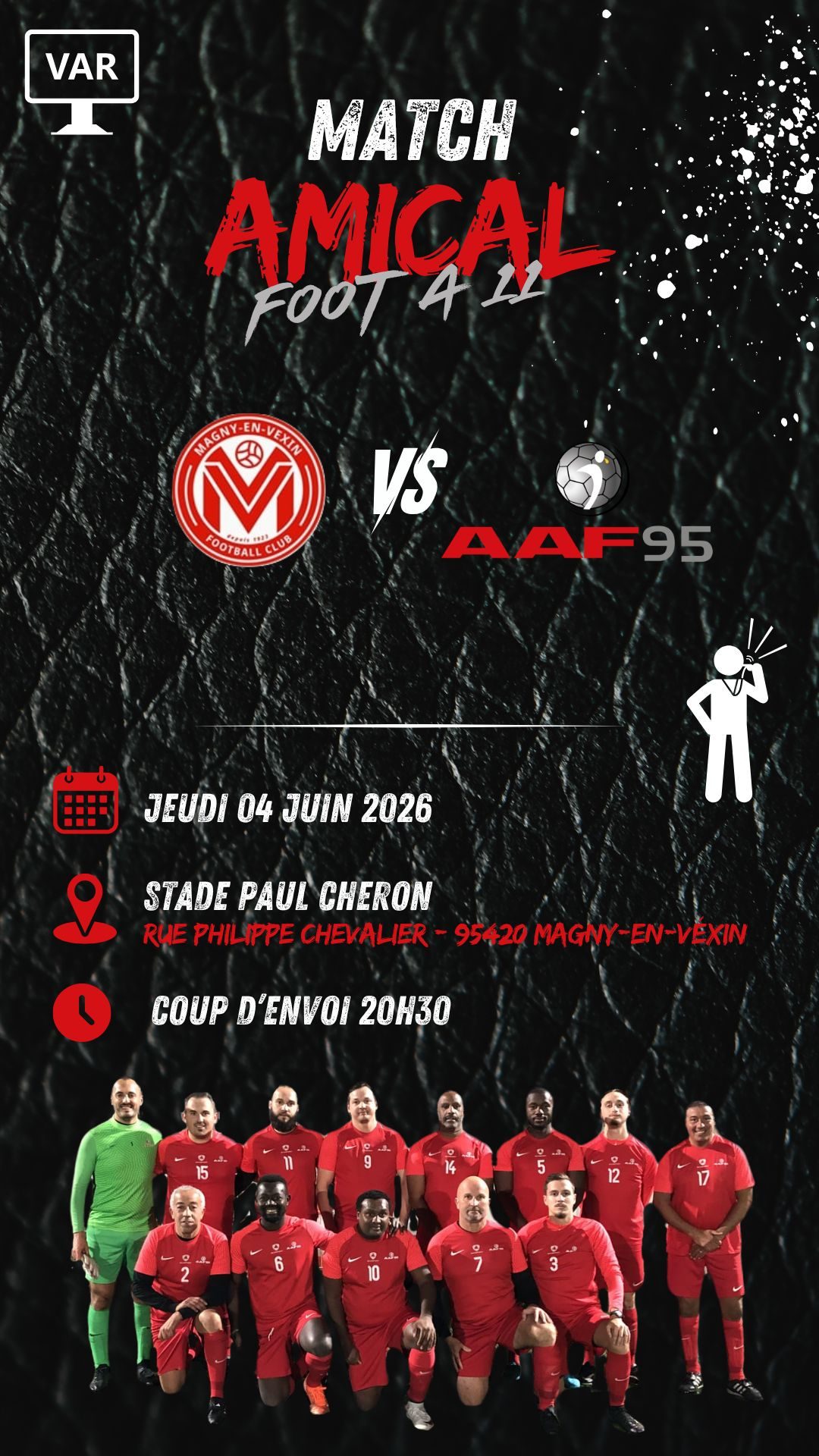 Affiche — Foot à 11 contre les séniors A de Magny-en-Vexin