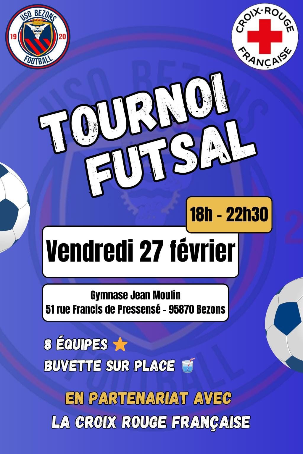 Affiche — Tournoi nocturne solidaire au profit de la Croix-Rouge